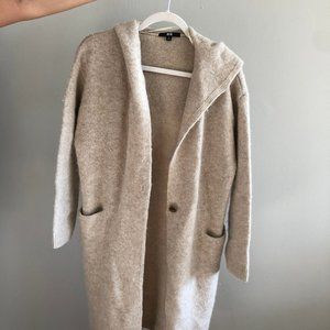 Uniqlo Melange Wool Hooded Knitted Coat